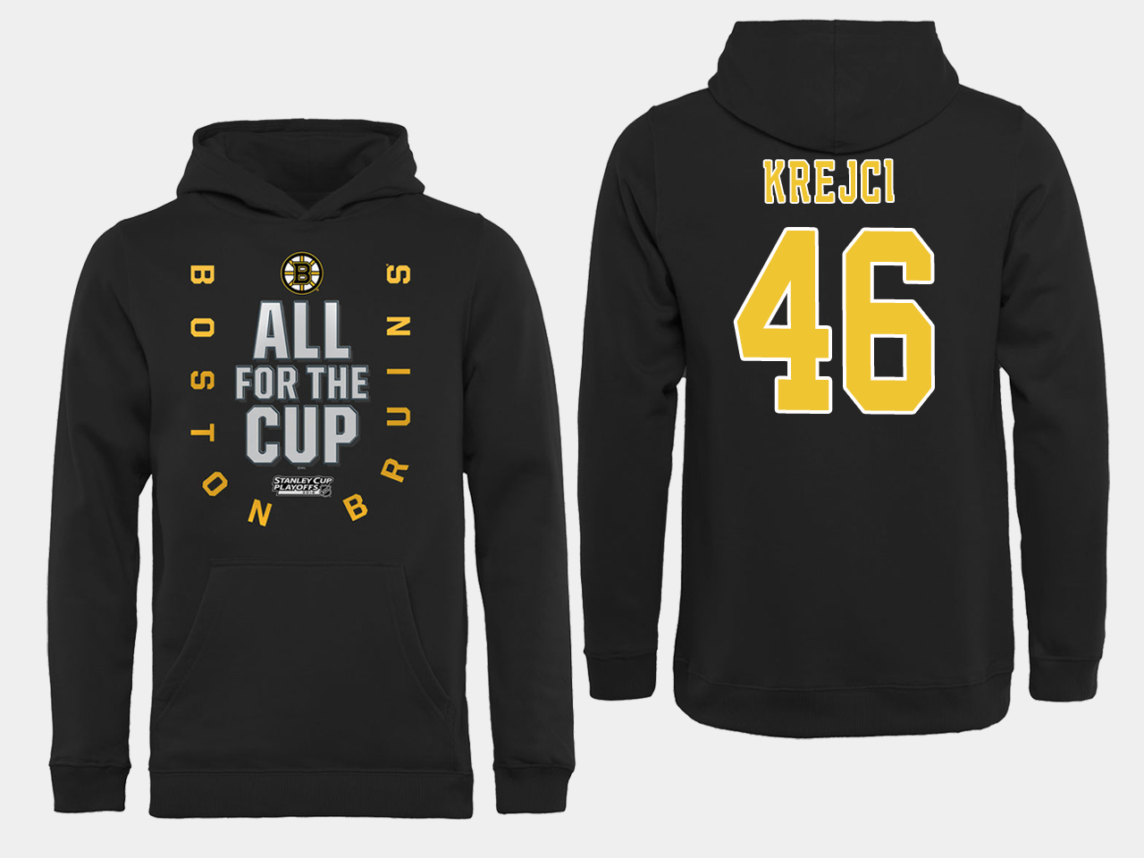 NHL Men Boston Bruins #46 Krejci Black All for the Cup Hoodie->customized nhl jersey->Custom Jersey
